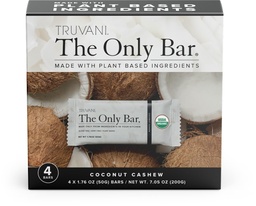 Truvani Plant Based Snack Bars 124; Coconut Cashone 4 Pack 124; 5g Protein 14; USDA Organik dan Vegan 124; Bar Hanya 124; Dairy, Soy, dan Gluten Gratis 124; Dibungkus Secara Individual