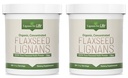 Lignans for Life - Natural Bulk Ground Flaxseed Powder - Omega 3 & 6 Fatty Acids Fiber Tinggi Antioksidants - Dukung Hati & Rambut Sehat, Sistem Imune Sehat - 60 Servilin 80mg per tab, 2 Pack