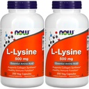 NOW Foods L-lysine 500 mg, 250 Capsules (Paket 2)