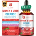 Ginjal dan Liver Cleanse Detox & Repair Drops, Cranberry dan Milk Thistle Suplement dengan Artichoke, Astragalus, Horse Herbal Alam untuk Liver, Ginney, Tract Urinary, Bladder, 60ml