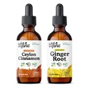 Wild & Organic Ceylon Cinnamon Ticture 2 fl oz & Ginger Root Tarture 2 fl oz