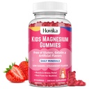 Magnesium Gummies for Kids - Magnesium Citrate + Vitamin B6 & D3 - Great Tasting Kids Magnesium Calm Gummies for Nerve Bone and Muscle Health for Kid Wellness, Vegan Strawberry Flavor 60 Count