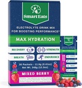 Smart Eats Electrolite Powder - 1.690mg Electrolytes, 9 Escerous Minemins & Vitamin, 5 Antioksidan Rapid & Energizing Hidration, Designed by Doctors, < 1 Gram Sugar, Sour Berry Flavor - 30 Paket