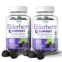 Elderberry Gummies dengan Vitamin C dan Zinc - Hamilune Booster Elderberry Gummies Untuk Dewasa dan Anak-anak - Vegan Natural Ingrediculitium Support Pertahanan Antioksidant (120 Gummies)