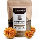 Panjang Umur Botanicals Cordyceps Mushroom Extract Powder 100g 124g; konsentrasi 10: 1 Rasio 124; 100% Fruit Bodies = 124; Cordyceps Militaris Natural Suplemen untuk Energi, Stamina & Repiratory Dukungan