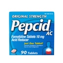 Pepcid AC asli tablet Relief Heartburn, OTC Medicine Prevents & Relieves Heartburn Because to Acid Indibuble & Sour Homach, 10mg Fomotidine Acid Reducer, Fastment, 90 ct