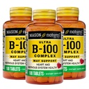 MASON NATURAL Ultra B, 100 Kompleks, 300, Day Supply, untuk Dukungan Ammune Normal dan Metabolisme Energi, 3 Pack