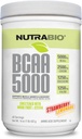 NutraBio BCAA 5000 Powder - Fermentasi Branched Chain Acids for Muscle Growth & Recovery - Natural Flavors, Sweeteners, dan Warna, Vegan, Gluten Free - Strawberry Lemonade, 60 Hamba