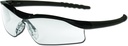 MCR Safety DL10AF Dallas Safety Glasses with Polished Black Frame and Clear Anti- Fog Lens
