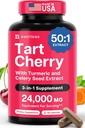 3 pada 1 Tat Cherry Extract Capsules dengan Turmeric & Celery Benih untuk Feet & Joint Dukung Uric Flush Cleanse, 60 Veggie Capsules Productured di USA