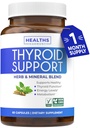 Dukungan dari Iodin (Non-GMO) Improve Your Energy & Mood - Metabolisme Booster Thyroid Health Suplement for Women dan for Men - Ashwagandha, Zinc, B12 Complex - 60 Capsules