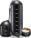 Zannaki Weekly Pill Organizer 7 Day 2 Times sehari, Portable Metal Travel Waitproof AM PM Pill Box, Kontainer Kasus Pil Besar, BPA Free Daily Medicine Organizer Hoder untuk Vitamin, Minyak Ikan, Tambahan