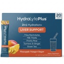 Hydralyte Liver Dukung + Electrolite Mix dengan Milk Thistle, Turmeric, Ginger, Prickly Pear, Green Tea Extract Formulate for Rapid Rehydration (Pineapple Mango Ginger, 20 Paket)