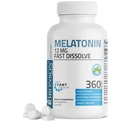 Bronson Melonatin 12mg Dissolve Fast Sleep Aid Support & Relaxation Dukungan, 360 Peppermint Vegetarian Lozenges
