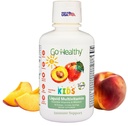 Go Healthy Kid Liquid Multivitamin, Imune Support, Kid Liquid Multivitamin, Vitamin Absorpsi Tinggi, Anak-anak Vitamin Multivitamin Peach - 30- 60 Servis
