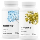THORNE - Antioksidant & Wellness Bundle - Selenium & Vitamin D-5000 - Dukung Kesehatan Thyroid & Imune Fungsi - 60 Servis