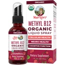 MaryRuth Organics Vitamin B12 Limid Spray 124; Vegan, Non- GMO, Gluten- Free Glut- Free 124; USDA Tambahan Organik 124; Energy & Nerve System Dukungan 124; B12 Vitamin untuk Perempuan & Pria & Pria 124r Mcg; 1 Fl Oz