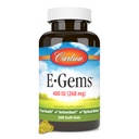 Carlson - E- Gems, 400 IU, Heart Health & Optimal Wellness, Antioksidant, 200 buah lembut