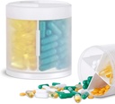 Extra Large Supplement Organizer dengan 4 kompartemen Easy Open Pill Dispenser Monthly Medicine Vitamin Penyimpanan Pill Bottle, Transparan