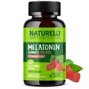 NATURELO Melonatin Gummies for Kid Non- GMO, Gluten- Free, Soy Free - Strawberry Flavor - Sleep Suplemen Lembut - 60 Vegetarian Gummies