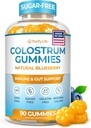 Sugar-Free Colostrum Gummies (1500mg) Bovine Colostrum for Mans, Grass- Fed Suplement for Gut Health, Leaky Gut Repair, Imune Support, Skin Health - 35% IGG per Serving