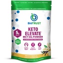 BioTrust Keto Elevate - C8 MCT Oil Powder - Ketogenic MCT Coffee Creamer, Keto Coffee Creamer - Clean Energy, Mental Focus -100% Caprylic Acid MCT Powder, Non- GMO (French Vanilla, 20 Servilla)