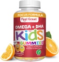 Rasakan Great Vitamin Co. Lengkap DHA Gummies for Kids 44; with Omega 3 6 9 + DHA, Vitamin C 124; Pasokan Fungsi Otak Sehat, Vision & Heart Health 124; Gluten Free, Vegetarian 124; 60 Gummies