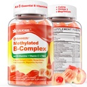 Super Methylated Vitamin B Complex Gummies - All B Vitamin + Omega -3, Magnesium, CoQ10, Ashwagandha, Vitamin C, TMG- For Women-Metil B12 2000 mcg, Methylfolat, B1, B2, B3, B5, B6, B7- Sugar Free