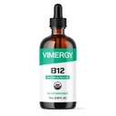Vimergy Organic Liquid Vitamin B12 Supplemen 2500 mcg, Methylcobalamin & Adenosylcobalamin Fist- Absorbing Energy Dukung USDA Organik, Vegan, Non-GMO B12 Vitamin Bagi Perempuan & Pria 115 Serving (115 mL)