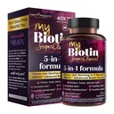Produk Kemurnian MyBiotin SuperClinical New 5-1 Elite Multivitamin + MB40X Biotin Matrix Harian Multi - Rambut tebal Dimulai dalam 3 Minggu - 40X Lebih Soluble vs Ubin Rambut Biasa - 120 Tab