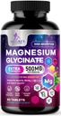 Magnesium Glycinate 500mg - Dilengkapi untuk Ledakan Ultra - Mendukung Bone, Muscle, Nerves & Heart Health, Dukungan Alam, Pil Suplemen Magnesium Terbaik untuk Dukungan Tubuh Seluruh - 60 Tablet