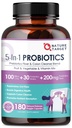 NAFURE TARGET Progories for Women - Men Digetical Health, Mens-Women Probiotic with Pregories, 100 Milyar CFUs for Gut and Imune Health, 180 Vevgie Capsules (90 Days Supply)