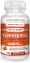 Vadik Herbs Organic Turmeric Curcumin 1000 mg 124; (100 vegicaps) Dally 124; Made in USA Serum 124; Trusted Sejak 1971