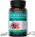 Suplemen Thistle Milk - Liver Detox Cleanse Formula Herbal Liver Dukungan untuk Milk Thistle Root, Dandelion, Artichoke, Turmerac, Astragalus untuk Kesehatan Hati, 90 Capsules