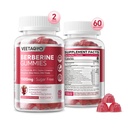Suplemen Berberine 1500mg, Sugar Free Berberine dengan Ceylon Cinnamon Gummium, Chromium, Turmeric, Fenugreek untuk Metabolisme Balanced, Berberine HCI dari Ekstrak Barberry India, 120 Cts