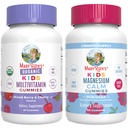 Impian MaryRuth untuk Kids-USDA Organic Multivitamin (Mixed Berry & Cherry), & Magnesium Calm (Hibiscus)