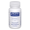 Enkapsul Murni Synergy K - dengan Vitamin K1, K2 & D3 - Pendukung Bones, Blood Vessel, Vascular Elasticity & Calcium Utilisasi * - termasuk Cholecalferol - Gluten Free & Nor-GMO - 60 Capsules