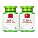 2 Bottles Antartika Krill Oil 1000 mg dengan Omega- 3s EPA, DHA, Astaxanthin dan Phospholipids 60 Softgeels Suftgeels Suffraste untuk Gabungan, Hati, Otak dan Kelahiran - 120 Softgeels