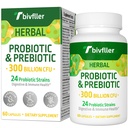 Progres for Women Men- 300 Billion CFU, 24 Strains Probiotic + 15 Organic Herbs Prestical Blend, Pre and Progories, for Digetical Health, Imune & Gat, Diare, Bloating, Vegan, 2 Bulan Supply