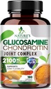 Glucosamin Chondroitin MS2100mg Kompleks - Gabungan Dukungan untuk Mobility & Comfort Untuk Pria dan Wanita dengan Turmeric & Boswellia, Suplemen Glucotamine Triple Kekuatan - 180 Capsules