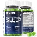 Ada Melonasin Free Sleep Aid Gummies untuk Orang Dewasa - Magnesium Glycinate Gummies 124; GABA, L-Tryptophan, Magnesium, Ashwagandha - Non- Habit Forming, Bantuan Peresmian Dalam - Vegan, Lemon Flavor, 1Pack