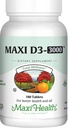 Maxi Health Vitamin D3 3000 IU 75 mcg Vitamin D Suplemen untuk Tulang Kesehatan, Gigi, Dukungan Imune - VIT D3 Tambahan Mudah untuk Swallow Non-GMO, Tambahan untuk Pria dan Perempuan - Kosher (180 Tablet)