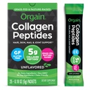 Orgain Hydrolyzed Collagen Peptides Travel Paquents For Women & Men - 5g Grass Fed Collagen Per Serving, Hair, Skin, Nail & Joint Support, Non- GMO, Type I & III - Unflashed (25 Count)