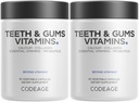Codeage Teeth & Gums Vitamin + Oral Propoles Suplemen untuk Mulut - Seluruh Makanan Kalsium, Collagen, Potasium, Vitamin C, D3, K2, Zinc - Oral Care & Dental Multivitamin Suplemen - 2 Pack