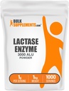 Suplemen BulkSuplements.com Lactase Enzyme (3000 ALU) powder - Lactase Enzyme Suplement, Digetical Support - Gluten Bebas, 1g per Serving, 1kg (2.2 lbs) (Paket 1)