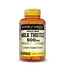 MASON NATURAL Milk Thistle 500 mg - Dukung Fungsi Hati Sehat, Cleanse dan Detox, Herbal Dieter Suplemen, 60 Capsules