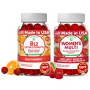 Lanakai Vitamin B12 dan Women 's Multivitamin Gummies Bundle - 3000mcg Methylcobalamin High Absorpsi Energy Gummy - 100% Daily Value of 16 EsculVitamin and Mineral Suppplemen - 30 Days Suppply