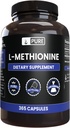 PURE ORIGINAL INGREDIENTS L- Methionine (365 Capsules) No Magnesium Or Rice fillers, Always Pure, Lab Verified