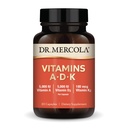 Dr. Mercola Vitamin ADK, 30 Servis (30 Kapsul), Dietary Suplemen, 5000 IU Vitamin A & Vitamin D3, 180 mcg Vitamin K2, Menyediakan Kesehatan Imune, Non GMO