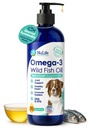 Liquid Fish Oil for Dogs with Omega 3, 6 & 9 Fatty Acids, Wild Caught from Islandia, Skin and Coat Suplement for Shedding, Itchy Skin, Allergies, Brain Heart Health, Rich in EPA + DHA - 16 oz